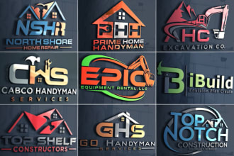 do unique handyman real estate home repair construction logo