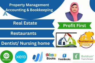 do real estate, property, restaurant bookkeeping using quickbooks, xero, wave