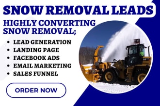 generate snow removal leads lawn care lead snow plough landing page sales funnel