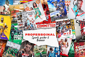 make sports graphic, poster, committed and jersey swap
