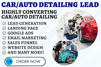 exclusive car detailing leads auto detailing car wrap vehicle wrap landing page