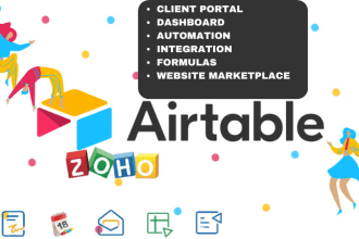 do zoho crm migration, zapier integration with airtable and softr client portal