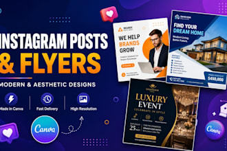 design modern instagram posts and flyers in canva