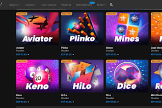 build blackjack, poker, baccarat, crash game, gamble site, crypto game website