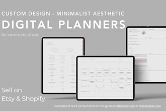 design a digital planner, journal, notebook for commercial or personal use