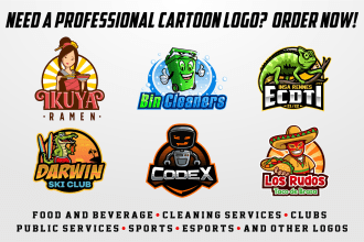 design awesome logo based on cartoon characters or mascots