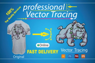 do professional image sketch retrace, logo modify and  refine for vector trace