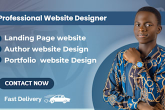design book author website, wordpress landing page website
