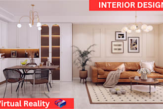 3d modelling, interior design and realistic 3d rendering with VR
