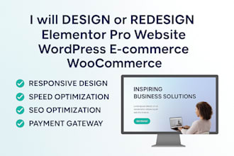 redesign your website with elementor pro expert wordpress ecommerce woocommerce