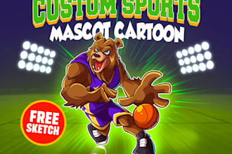 design custom sports mascot logo for team or club