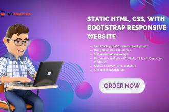 develop static HTML, CSS, with bootstrap responsive website