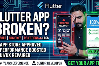 fix flutter bugs, crashes, app store rejections, and performance issues