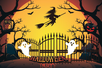 draw  halloween illustration design for you