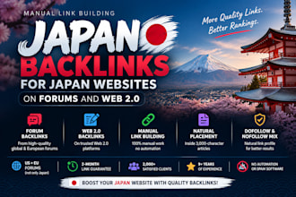build manual backlinks for japan websites on forums and web 2 0