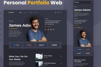 create your professional personal portfolio with unlimited revisions