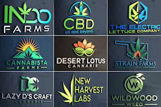 do modern cannabis cbd oil natural hemp and medical logo