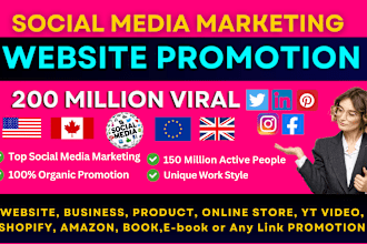 promote and advertise website,business,product shopify,etsy,crypto or any link