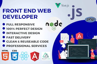 create stunning web front end using vue  nuxt angular or react