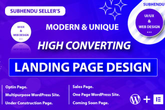 design unique responsive wordpress landing page