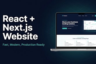 build a nextjs landing page or react business website