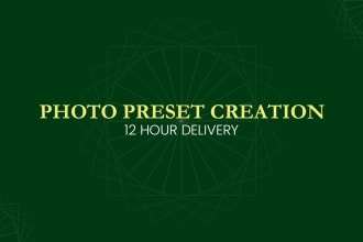 make seamless lightroom presets for resell in 12 hours