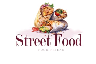 design fast food french fries catering street food logo