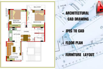 draw any kind of floor plans in auto cad
