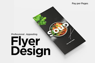 design restaurant menu, food flyer or poster design