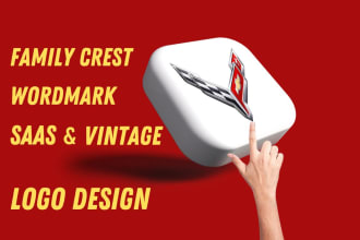 do family crest, wordmark, saas, vintage and beautiful logo design