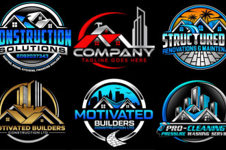 do real estate, washing, roofing, handyman and home cleaning logo