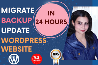 do wordpress website migration, backup, restore and update