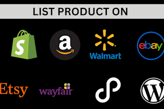 upload products or add products to amazon, wayfair,ebay, and wayfair