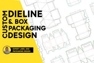 create custom packaging dieline,  box packaging with dieline