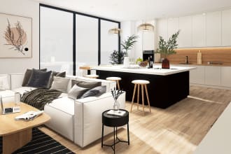 design your interior space with realistic 3d rendering architecture