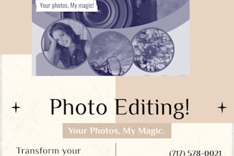 provide my photo editing talents for you