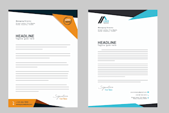 design professional letterhead with word template