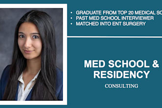 provide counseling for med school or residency applications
