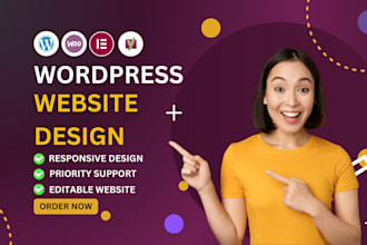 do your wordpress website design or redesign, elementor, woocommerce development