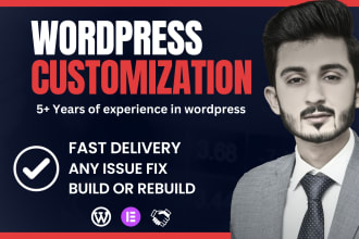 rebuild, build, edit wordpress website, wordpress customization and development