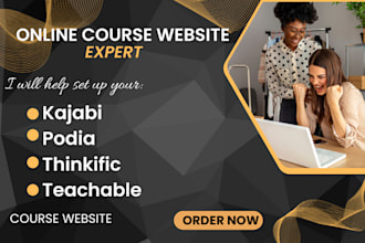 setup kajabi podia thinkific teachable online course website, kajabi podia