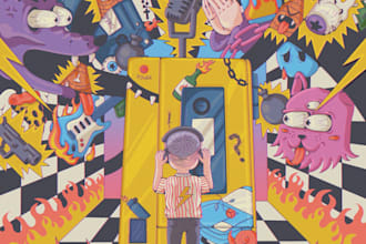 make a creative and fun illustration for your music cover album