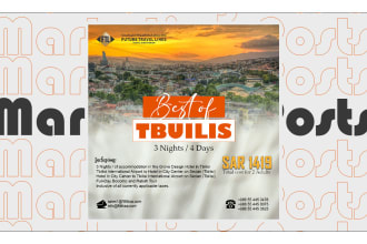 do expressive travel package flyer, social media post, flyer