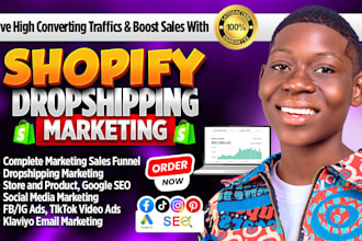 promote shopify store to boost shopify sales, tiktok shop,fb ads shopify manager