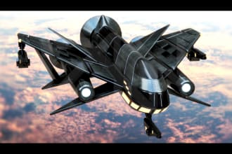 create your amazing 3d spaceship model