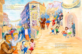 draw a unique colorful book illustration by hand