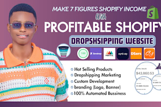 build shopify dropshipping store, shopify website design, ecommerce website