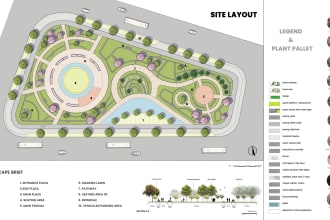 render architectural site plan or landscape plan