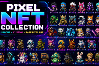 create unique pixel art nft collection for you