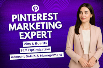 do pinterest marketing and management with SEO optimized pins and boards